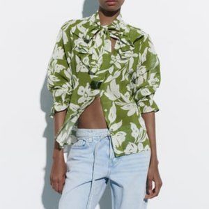 NWT - Zara Floral Blouse - L